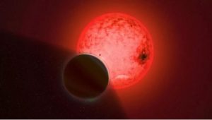 Konceptimi i artistit për një planet gjigant të madh gazi që rrotullohet rreth një ylli të vogël xhuxh të quajtur TOI-5205. (Imazhi: Katherine Cain, nga Instituti Carnegie)