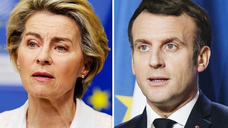 Presidentja e Komisionit Evropian, Ursula uon der Leyen, dhe presidenti francez, Emmanuel Macron