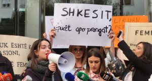 Protestë në Tiranë kundër dhunës ndaj grave. 2 mars 2023. Foto: RL