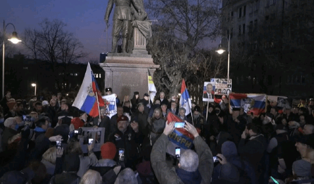 Protesta në Beograd kundër propozimit franko-gjerman