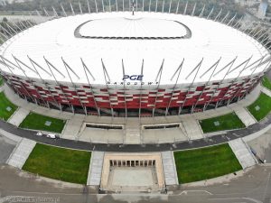 Pamje e stadiumit “PGE Narodowy” ku do të zhvillohet ndeshja