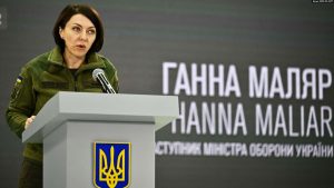 Zëvendësministrja ukrainase e Mbrojtjes, Hanna Maliar. Foto: AFP
