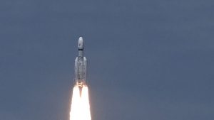 Nisja e raketës nga India për në polin jugor të Hënës, 14 korrik 2023. Foto: AFP