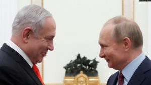 Kryeministri i Izraelit, Benjamin Netanyahu, dhe presidenti i Rusisë, Vladimir Putin, gjatë një takimi në Rusi më 30 janar 2020.