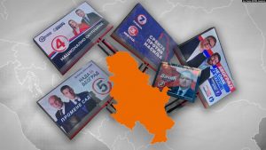 Billbordet e partive për zgjedhjet parlamentare serbe të 17 dhjetorit.