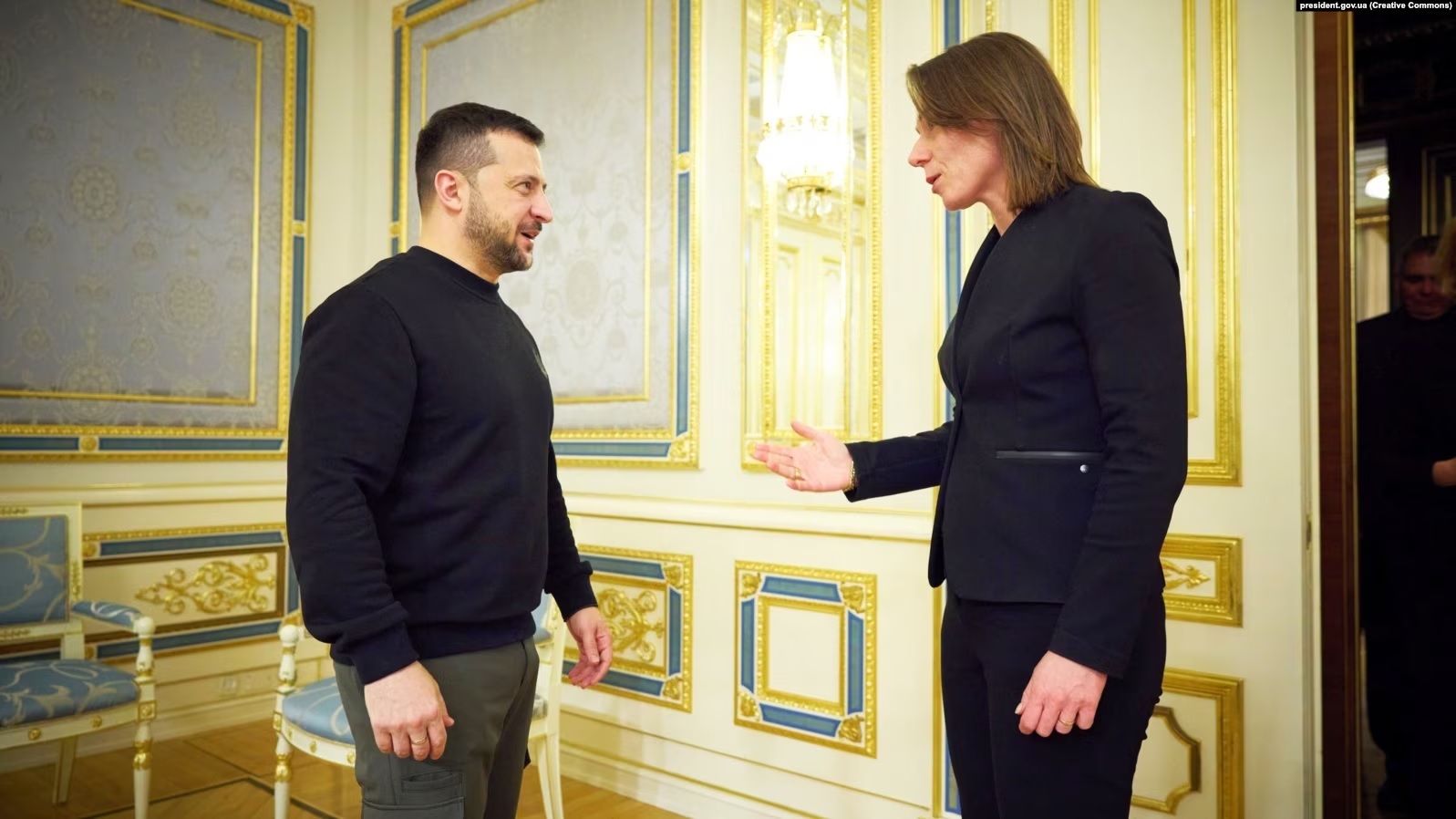 Presidenti i Ukrainës, Volodymyr Zelensky, dhe ministrja e Jashtme e Holandës, Hanke Bruins Slot. Kiev, 5 dhjetor 2023.