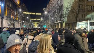 Pamje nga protesta e 16 janarit në Beograd.