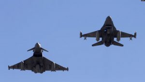 Avionë të llojit Eurofighter Typhoon të ushtrisë së Spanjës.