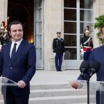 Kryeministri i Kosovës, Albin Kurti në takim me presidentin francez, Emmanuel Macron