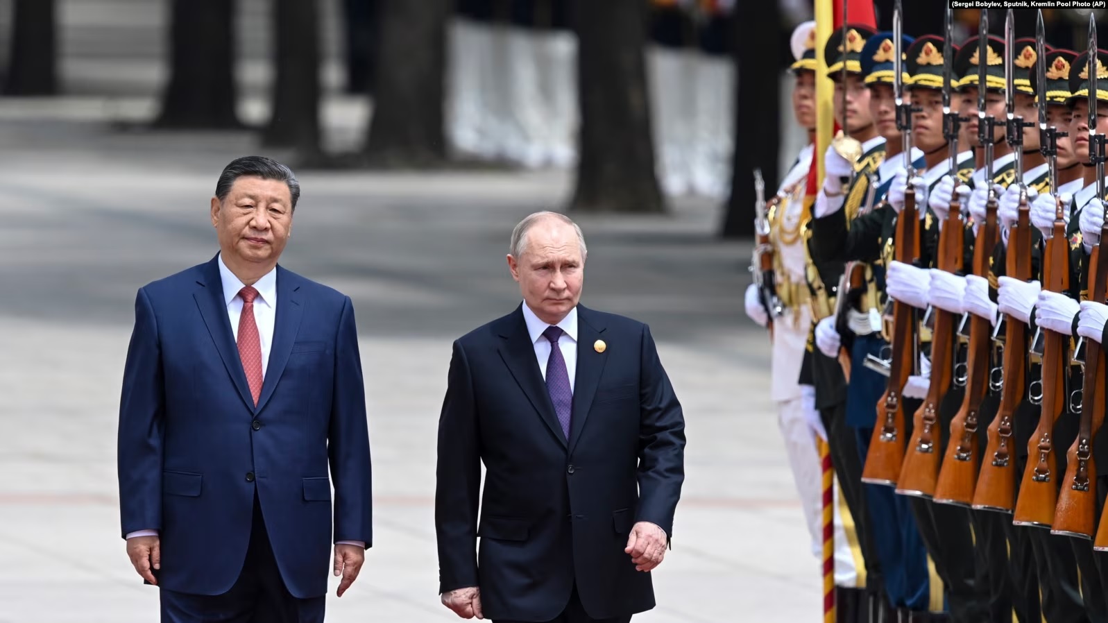 Lideri kinez, Xi Jinping, dhe presidenti i Rusisë, Vladimir Putin. Pekin, 16 maj 2024.