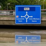 Një rrugë e përmbytur në Zvicër. 30 qershor 2024.