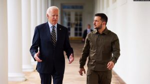 Presidenti amerikan, Joe Biden dhe presidenti i Ukrainës, Volodymyr Zelensky. Shtëpia e Bardhë, Uashington, 21 shtator 2023