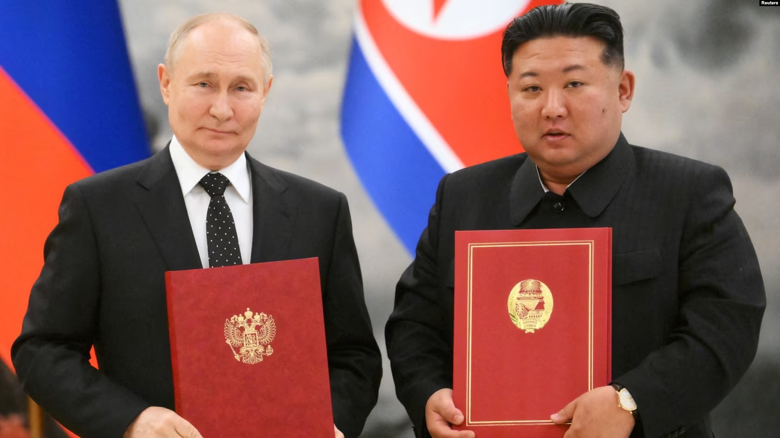 Presidenti rus, Vladimir Putin, dhe udhëheqësi i Koresë së Veriut, Kim Jong Un