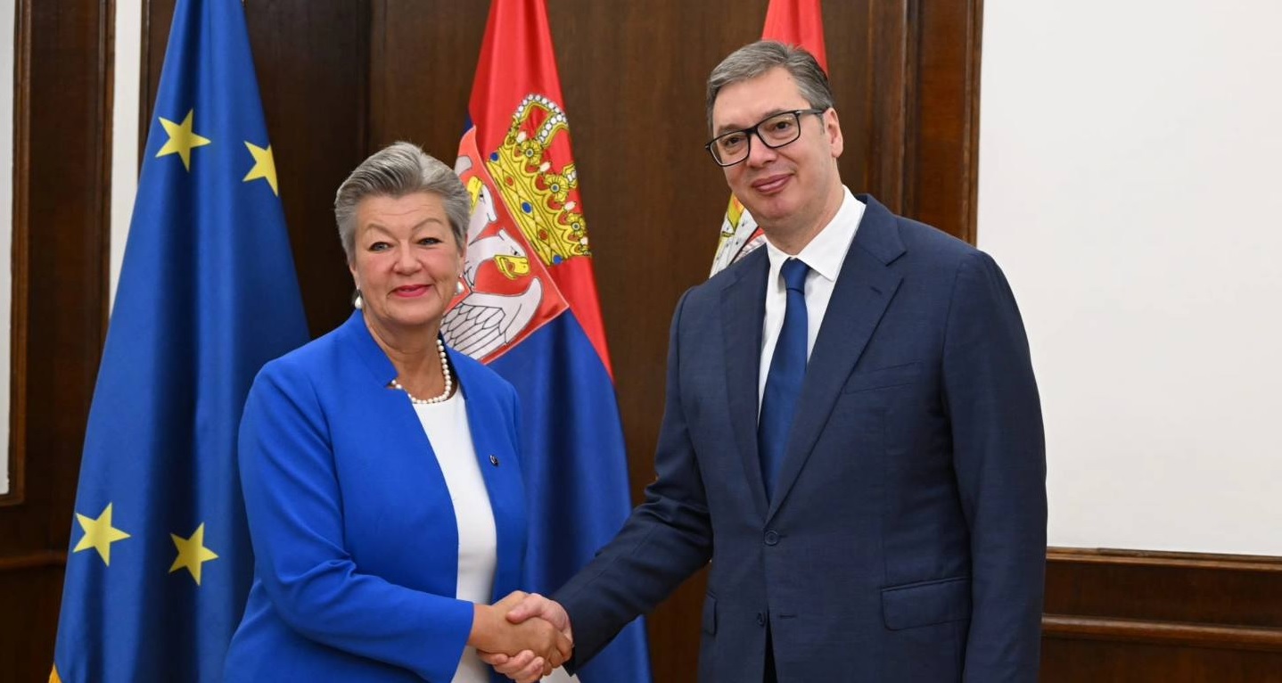 Presidenti i Serbisë, Aleksandar Vuçiq, është takuar me komisioneren e BE-së, Ylva Johansson